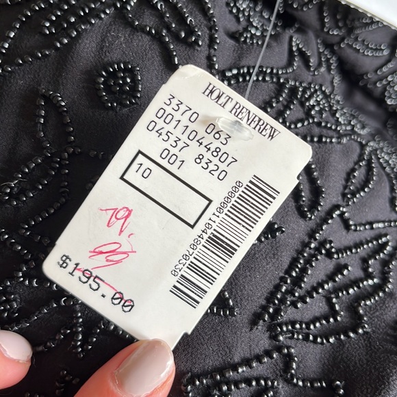 Black Beaded Top (100% Silk) - Picture 3 of 3